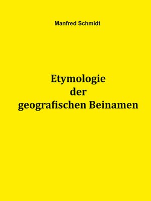 cover image of Etymologie der geografischen Beinamen
